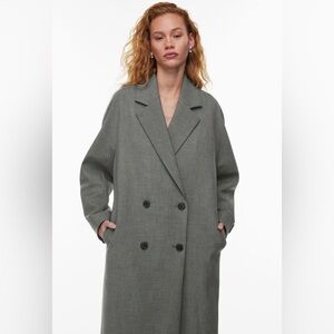 NWT Aritzia Babaton The Slouch Coat - Heather Dark Gray